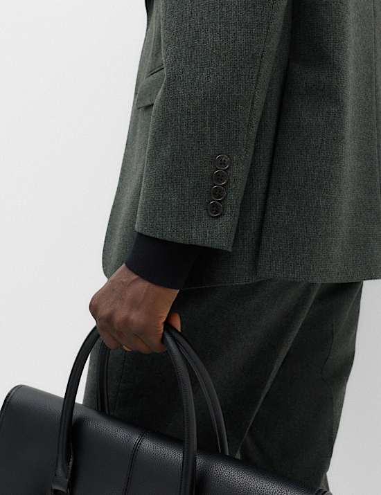 Tailored Fit Micro Check Tweed Jacket