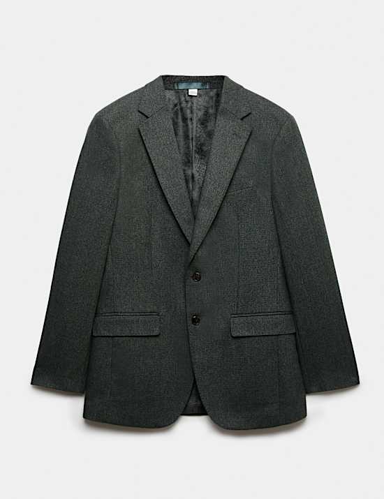 Tailored Fit Micro Check Tweed Jacket