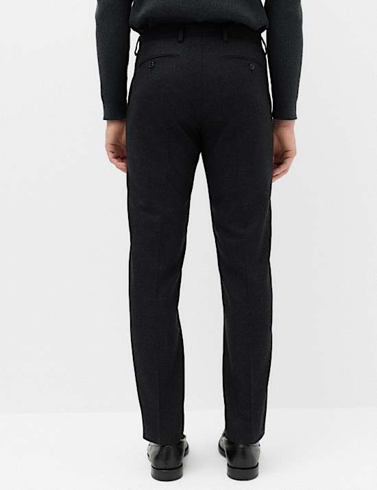 Regular Fit Wool Rich Tweed Check Suit Trousers