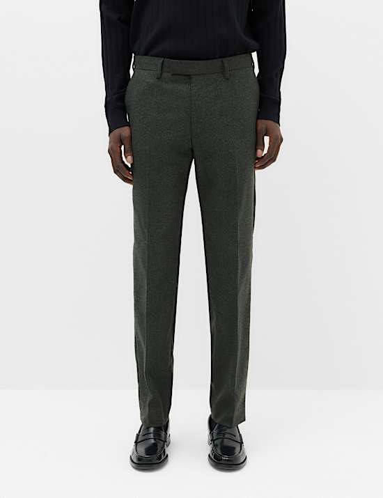 Regular Fit Wool Rich Tweed Check Suit Trousers