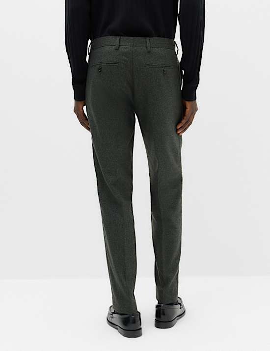 Regular Fit Wool Rich Tweed Check Suit Trousers