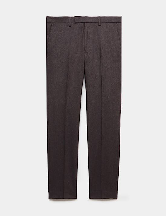 Regular Fit Wool Rich Tweed Check Suit Trousers