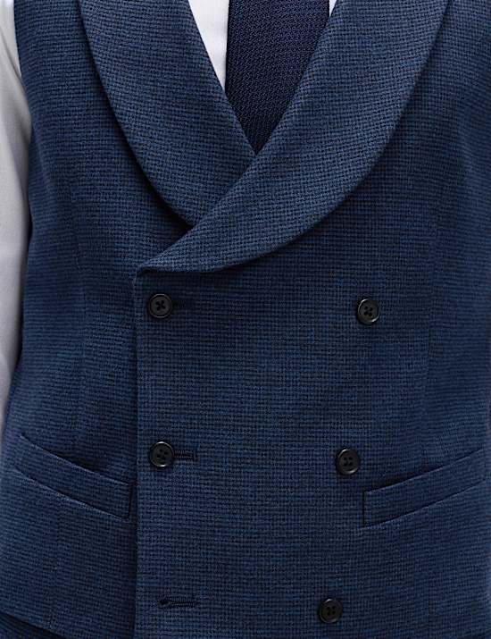 Italian Wool Blend Check Waistcoat
