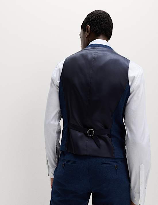 Italian Wool Blend Check Waistcoat