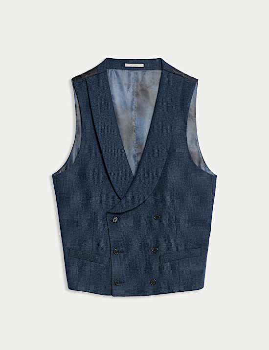Italian Wool Blend Check Waistcoat