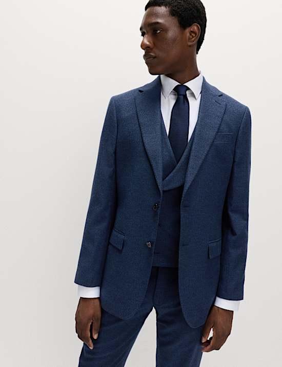 Tailored Fit Italian Wool Blend Suit Jacket