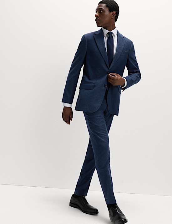 Italian Wool Blend Puppytooth Stretch Trousers