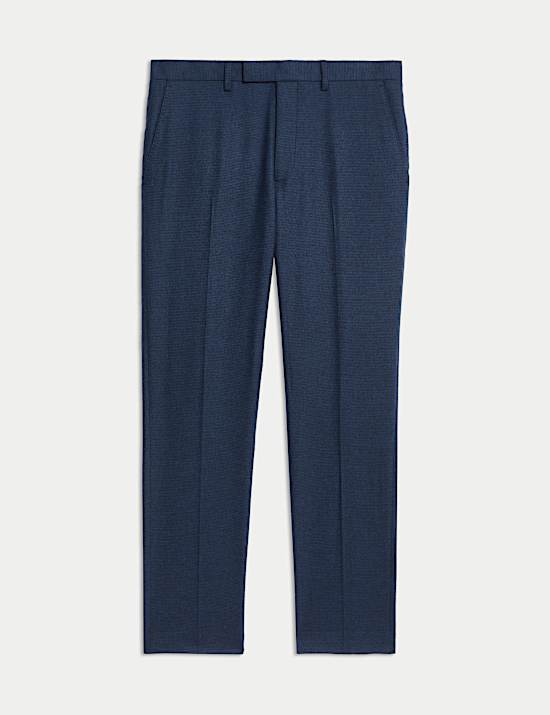 Italian Wool Blend Puppytooth Stretch Trousers