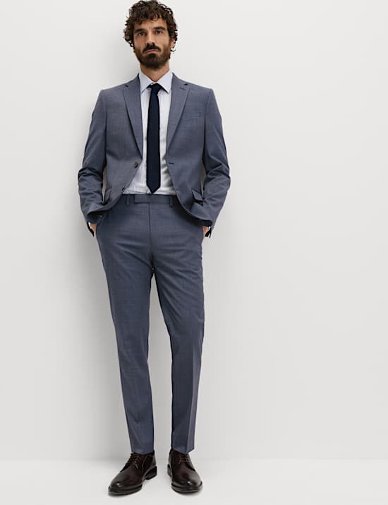 Slim Fit Wool Blend Suit Trousers