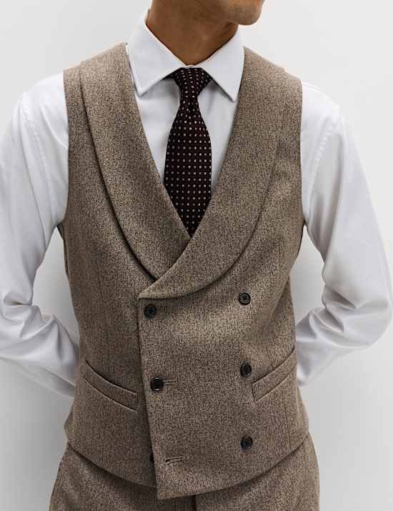 Italian Wool Blend Double Breasted Waistcoat