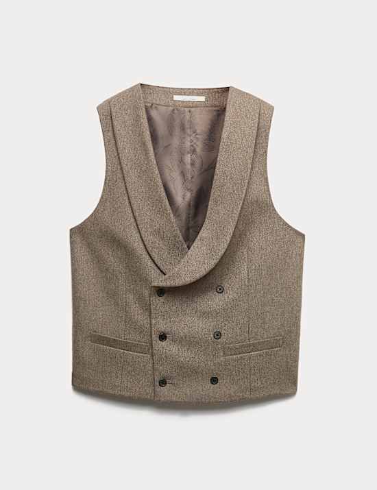 Italian Wool Blend Double Breasted Waistcoat