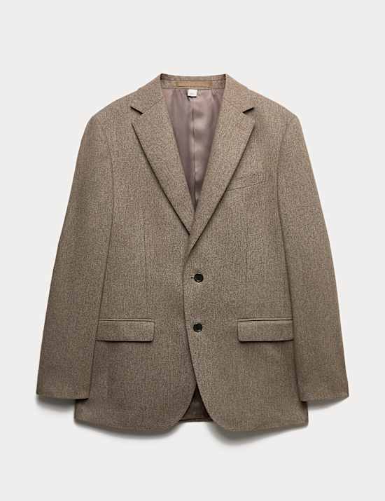 Tailored Fit Italian Wool Rich Tweed Suit Jacket