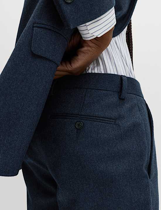 Pantal&oacute;n de traje de corte sastre de lana italiana