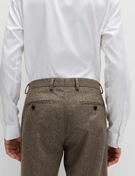 Tailored Fit Italian Wool Rich Suit Trousers