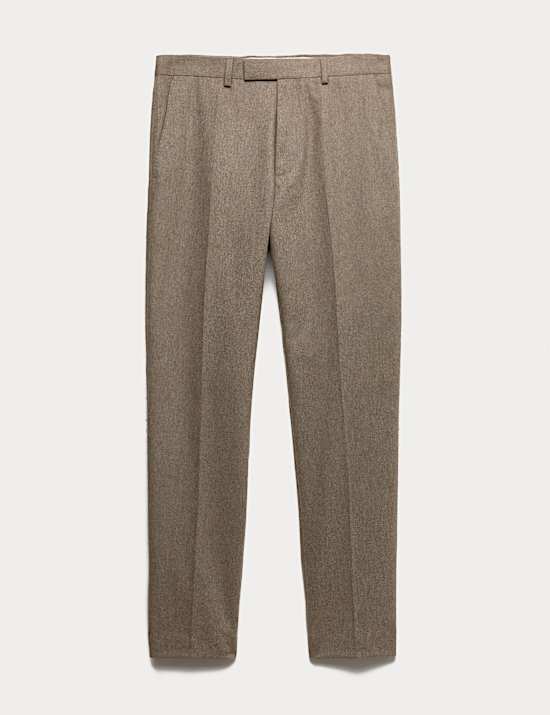Tailored Fit Italian Wool Rich Suit Trousers