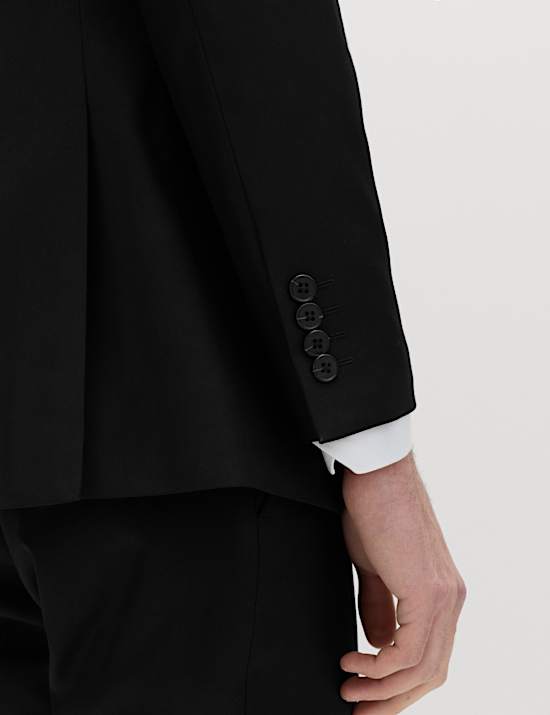 Eng geschnittene Anzugjacke mit Stretchanteil und Karomuster