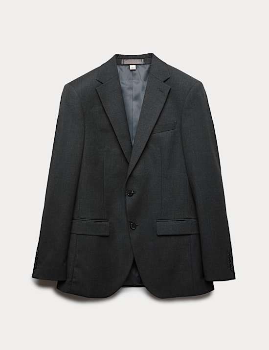 Eng geschnittene Anzugjacke mit Stretchanteil und Karomuster