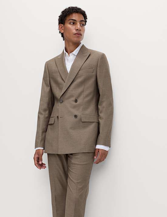 Jaket Model Jas Silang Ganda Elastis Slim Fit