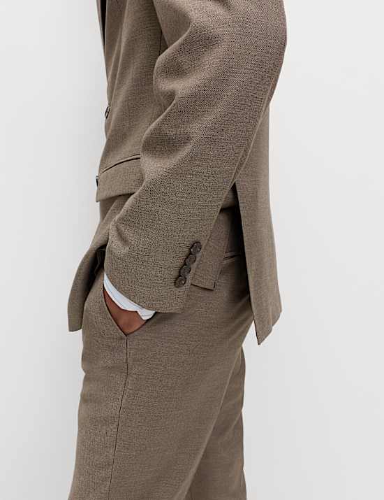 Slim Fit Double Breasted Jacket with Stretch