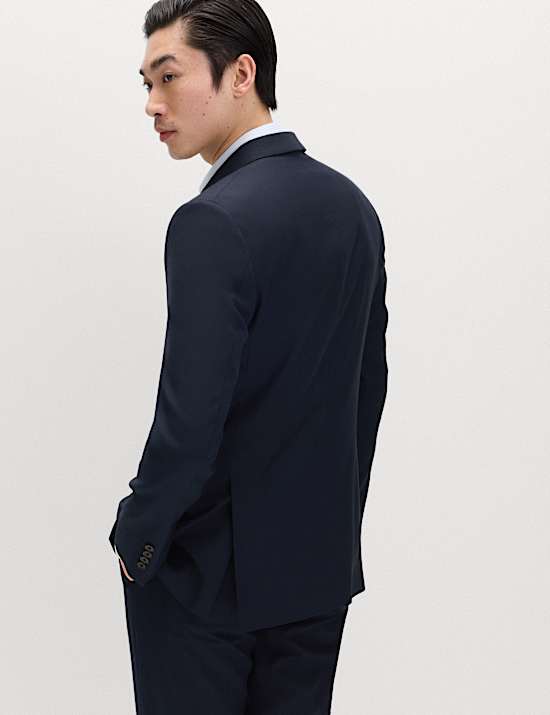 Slim Fit Double Breasted Jacket with Stretch