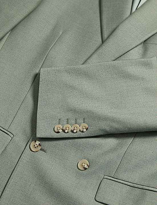 Slim Fit Double Breasted Jacket with Stretch