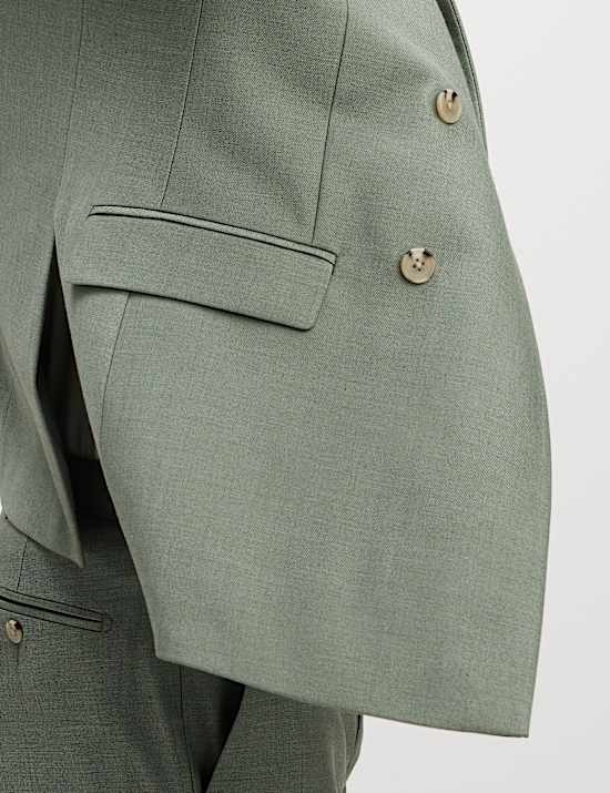 Slim Fit Double Breasted Jacket with Stretch