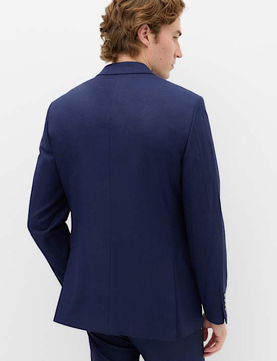 Slim Fit Double Breasted Jacket with Stretch