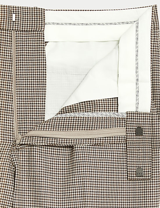 Slim Fit Puppytooth Check Trousers