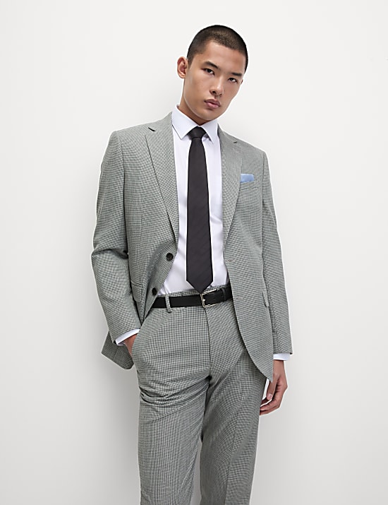 Veste tailleur coupe standard textur&eacute;e &agrave; motif pied-de-coq