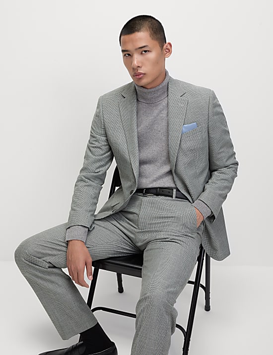 Veste tailleur coupe standard textur&eacute;e &agrave; motif pied-de-coq