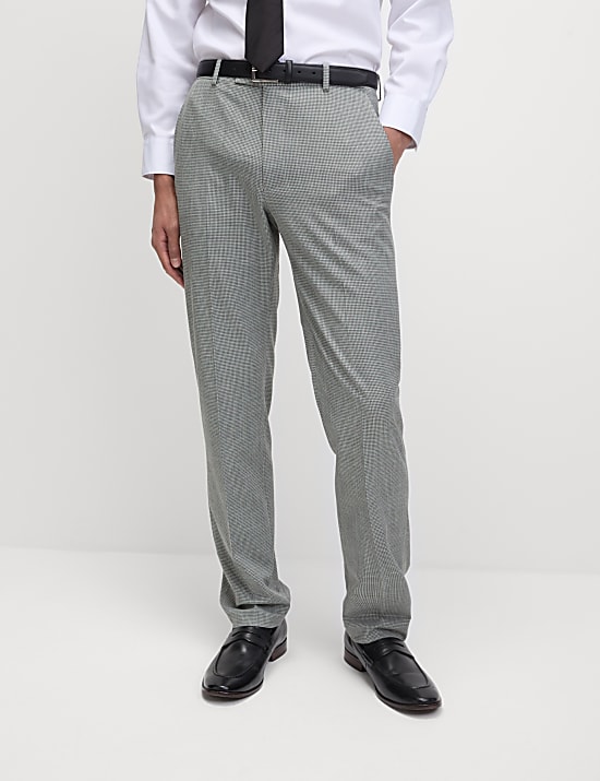 Regular Fit Textured Puppytooth Suit Trousers
