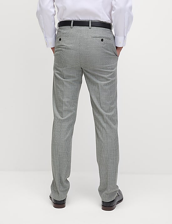 Regular Fit Textured Puppytooth Suit Trousers