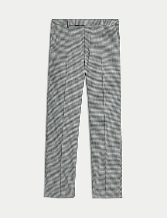 Regular Fit Textured Puppytooth Suit Trousers