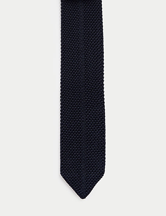 Skinny Pure Silk Knitted Tie