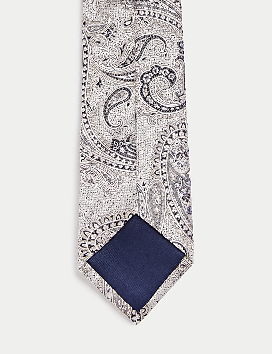 Cravate 100 % soie à motif cachemire