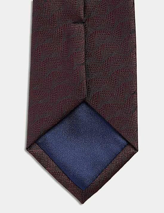 Cravate textur&eacute;e motif &eacute;ventail