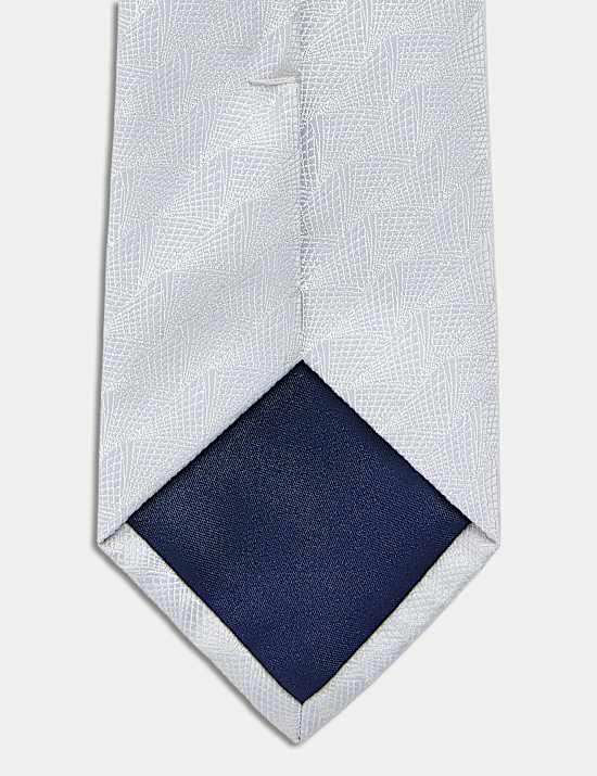 Corbata texturizada con diseño de abanico de poliéster