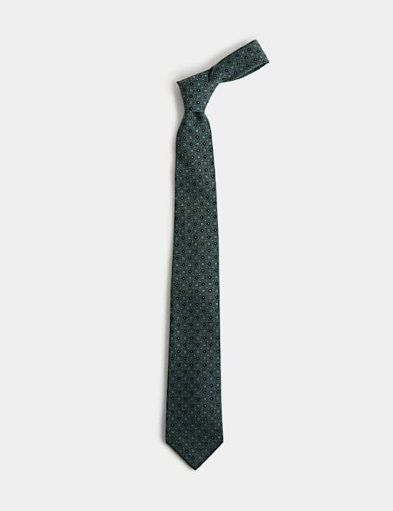 Multi Geometric Silk Wool Tie