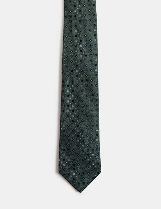 Multi Geometric Silk Wool Tie