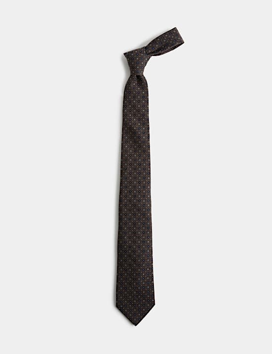 Multi Geometric Silk Wool Tie