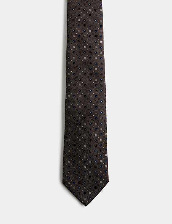 Multi Geometric Silk Wool Tie