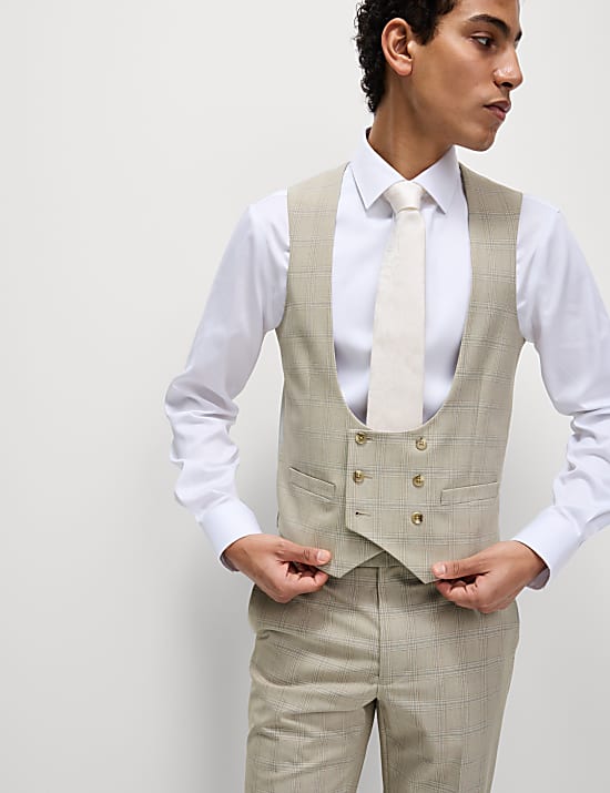Slim Fit Check Waistcoat