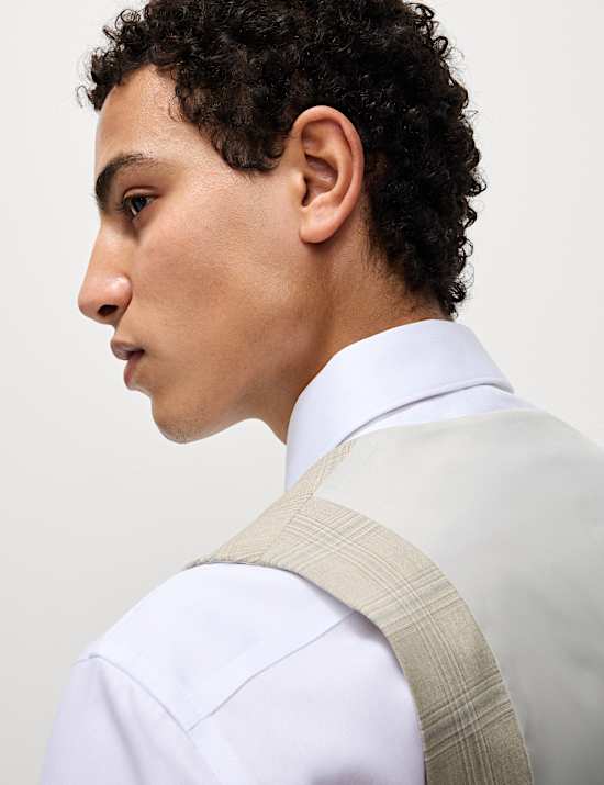 Slim Fit Check Waistcoat