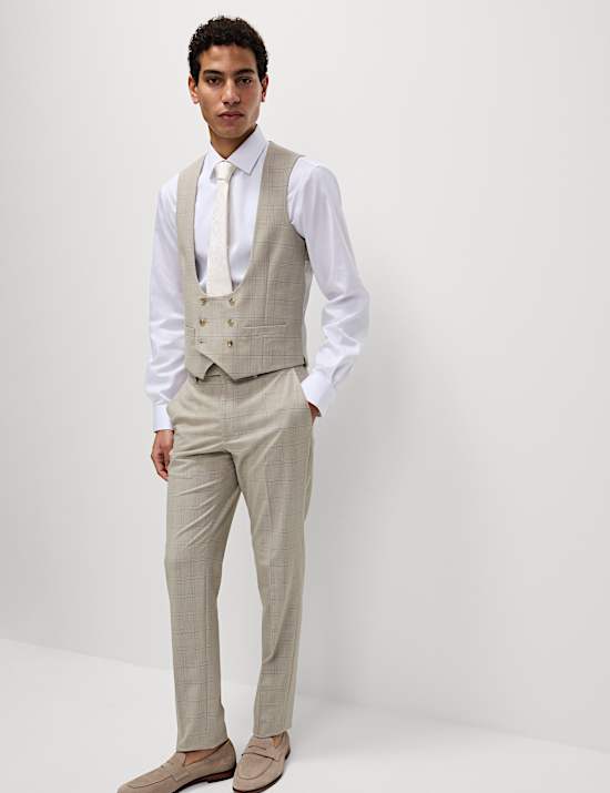 Slim Fit Check Waistcoat