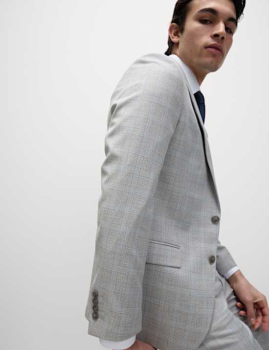 Tailored Fit Check Suit Jacket