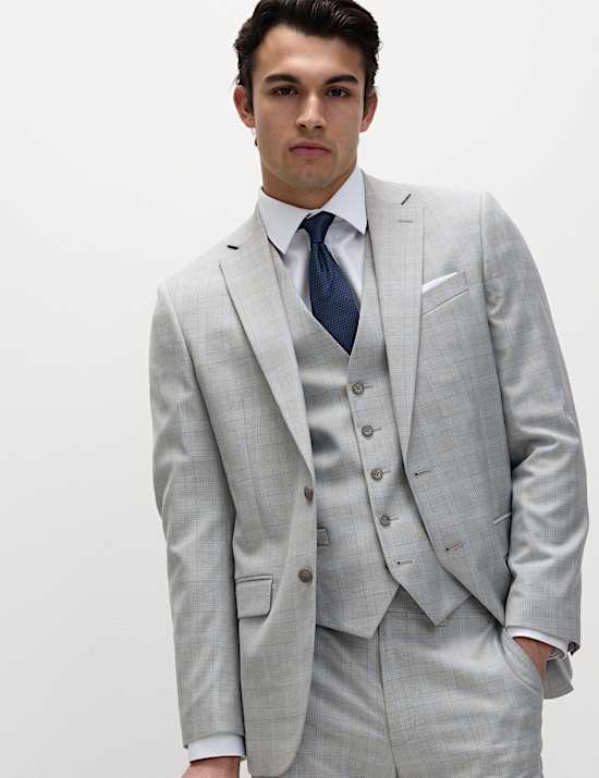 Tailored Fit Check Suit Jacket