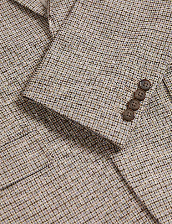Tailored Fit Grid Check Suit Jacket