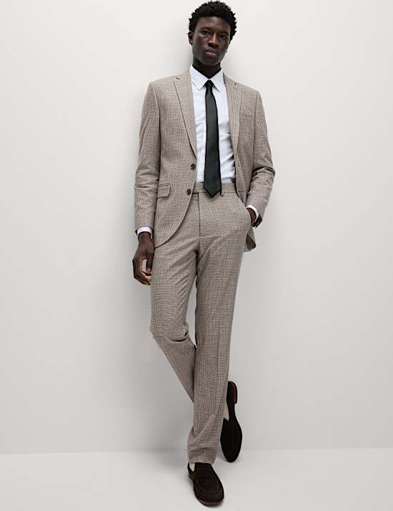 Tailored Fit Grid Check Suit Jacket
