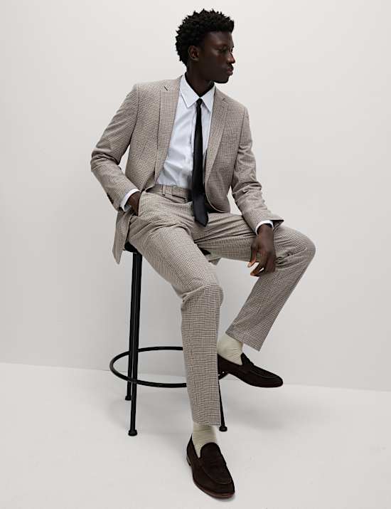 Pantalon de costume coupe ajustée à carreaux