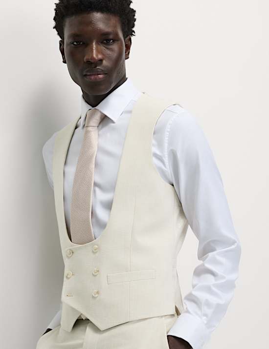 Tailored Fit Double Breasted Stretch Waistcoat